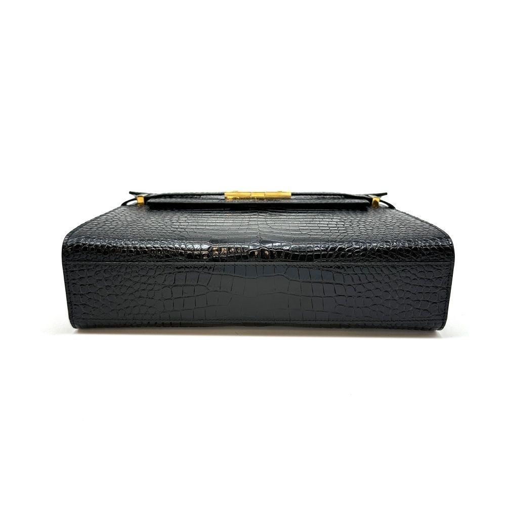 Yves Saint Laurent Manhattan Crocodile Embossed Shoulder Bag Size ONE SIZE - 8 Thumbnail