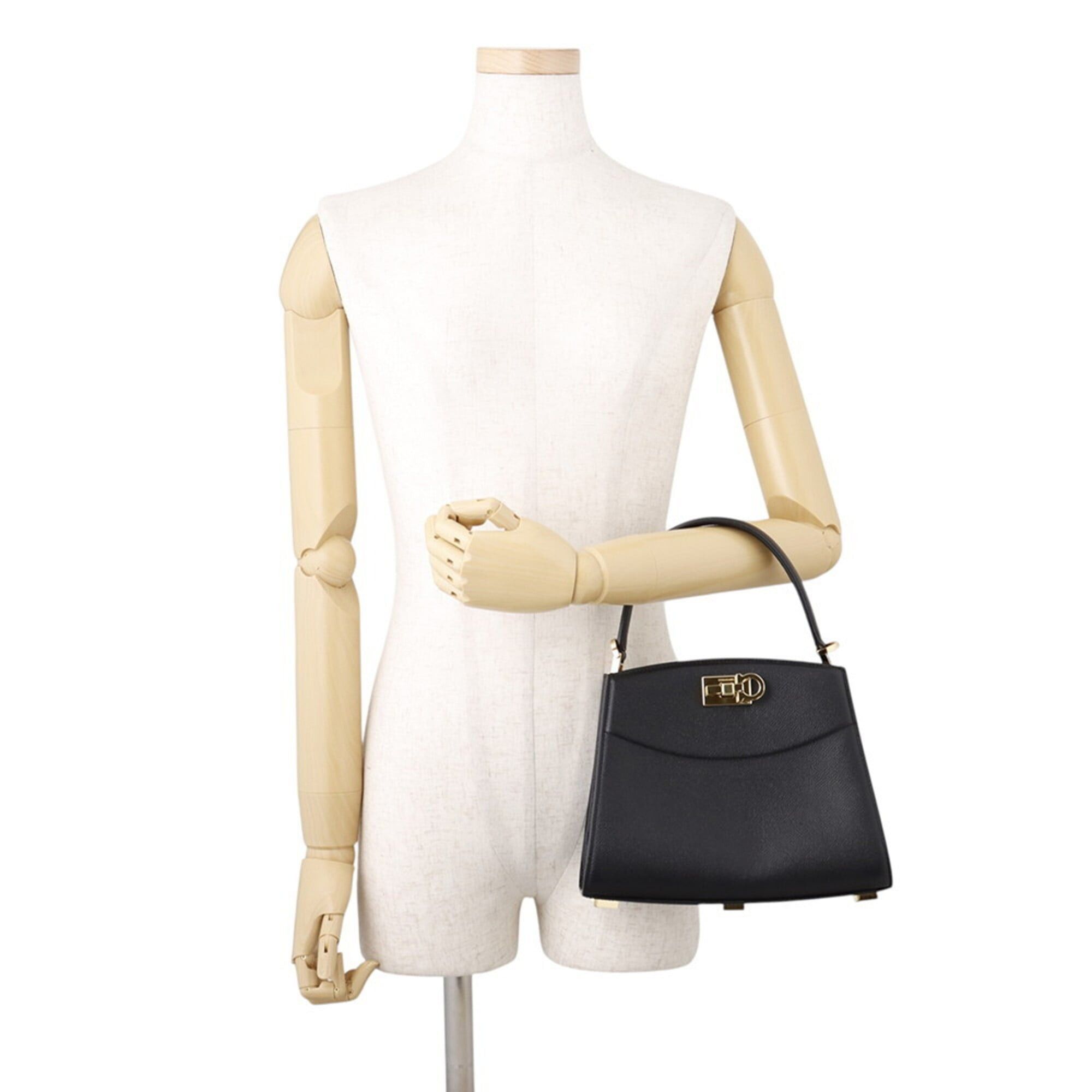 Salvatore Ferragamo Salvatore Ferragamo handbag New Studio Box S 21A210 2-way black for women Size ONE SIZE - 4 Thumbnail