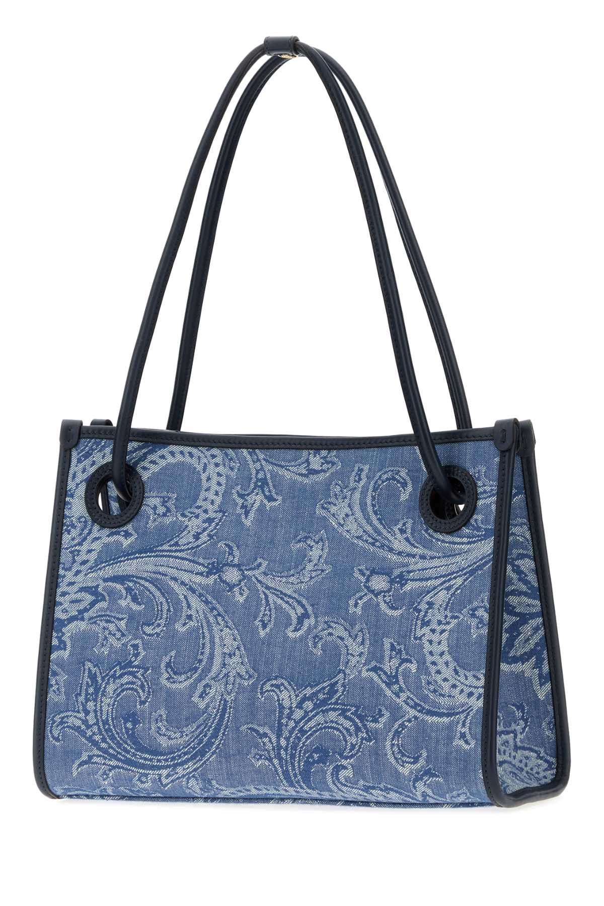 Etro Embroidered Denim Small Eyes Shopping Bag Size ONE SIZE - 2 Thumbnail