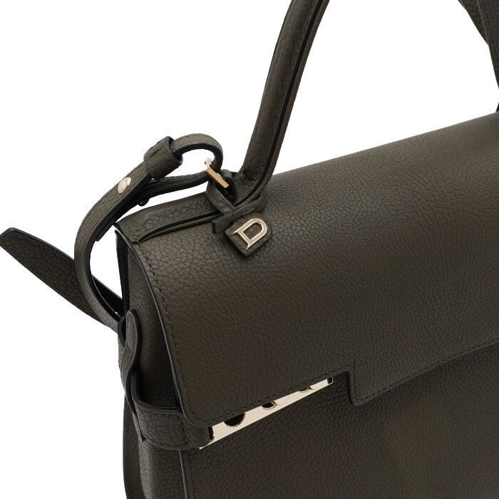 Delvaux Tempête MM Tote Bag in Khaki Crispy Calf Size ONE SIZE - 8 Thumbnail