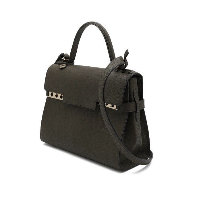 Delvaux Tempête MM Tote Bag in Khaki Crispy Calf Size ONE SIZE - 2 Thumbnail