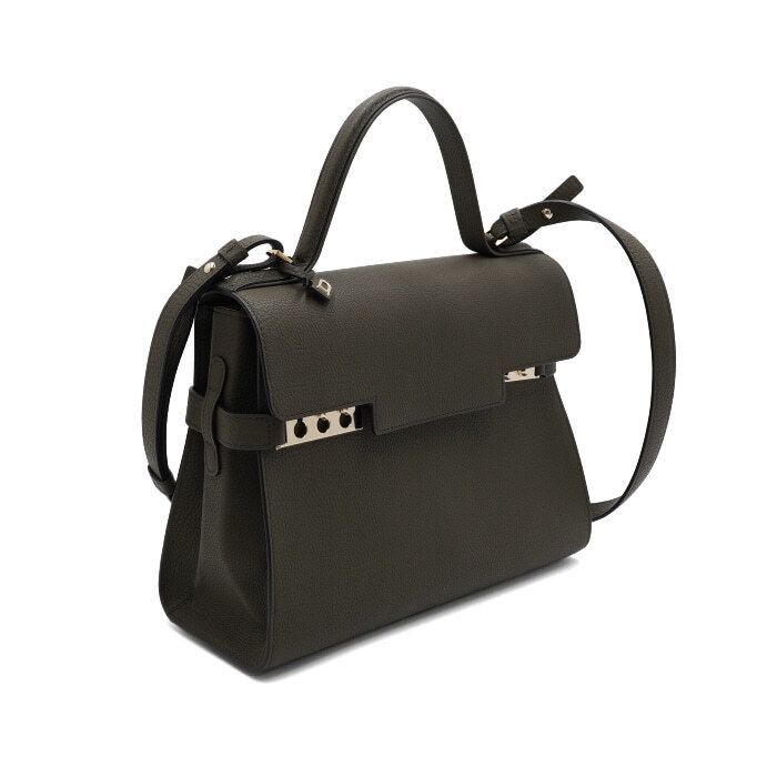 Delvaux Tempête MM Tote Bag in Khaki Crispy Calf Size ONE SIZE - 3 Thumbnail