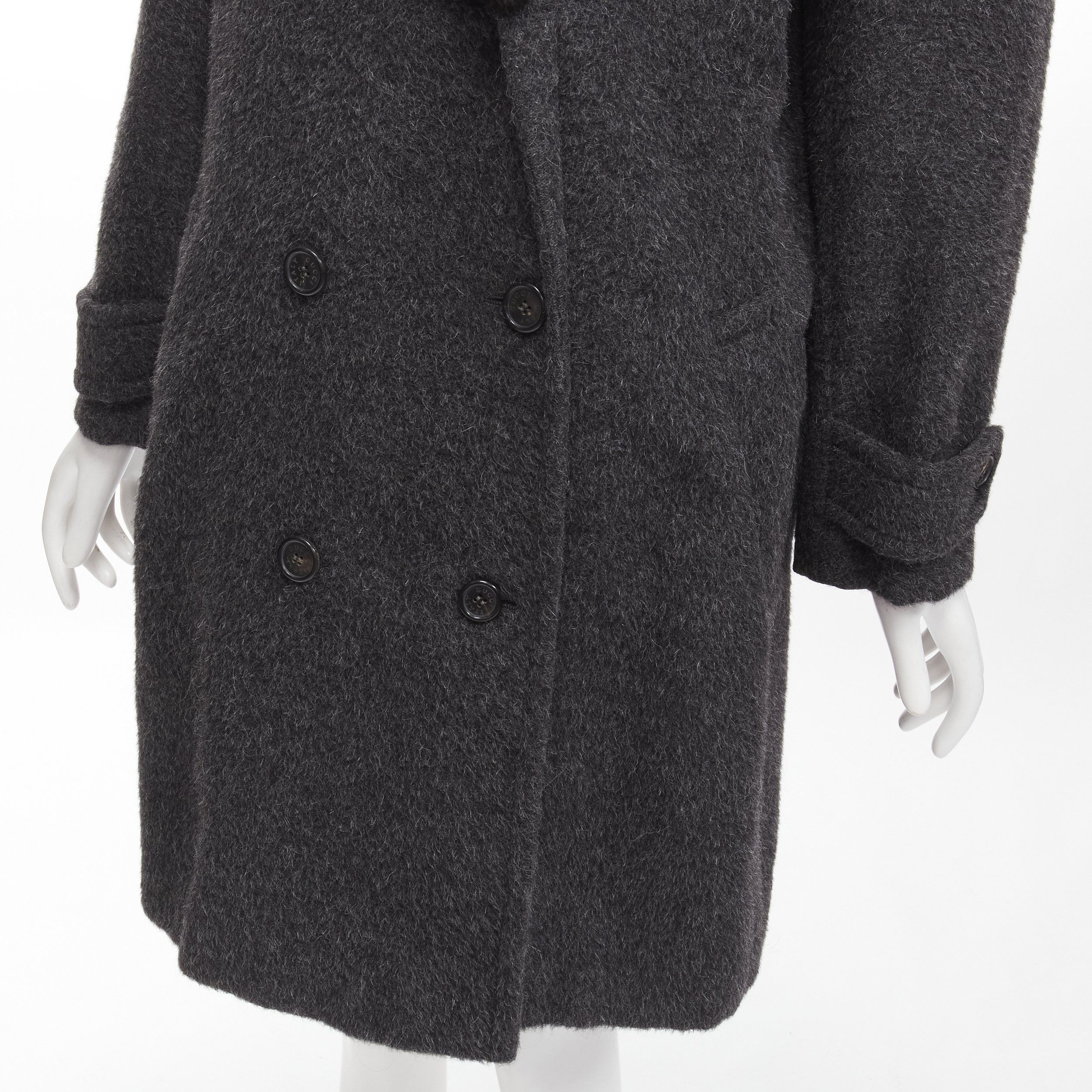 Gucci GUCCI Tom Ford Vintage grey alpaca fur collar double brested winter coat IT42 M Size M / US 6-8 / IT 42-44 - 8 Thumbnail