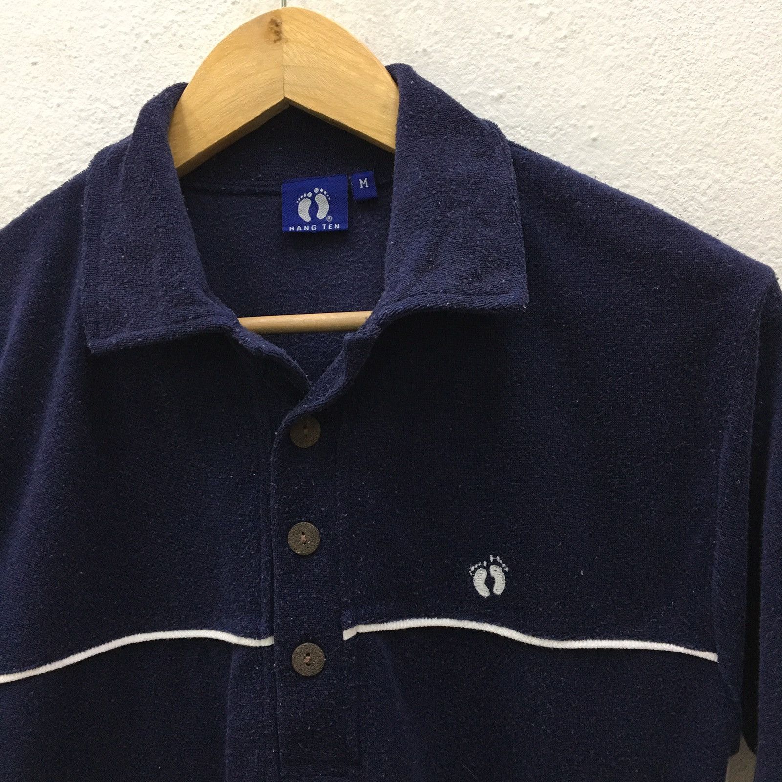 Hang Ten Vintage Hang Ten Fleece Polo Shirt Size US M / EU 48-50 / 2 - 4 Thumbnail