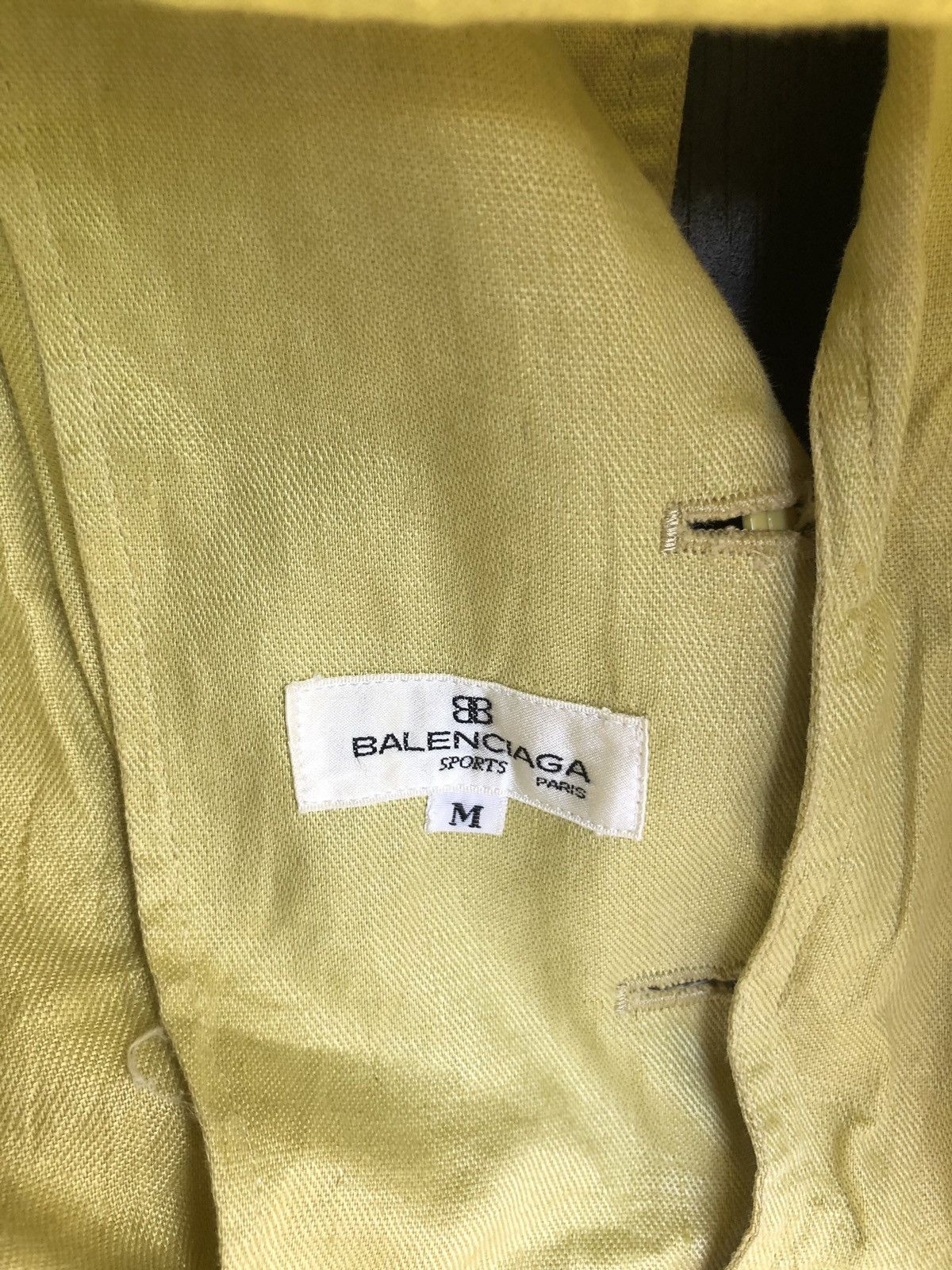 Balenciaga Classic Balenciaga Lime Green Linen Oversized Bomber Jacket Size US L / EU 52-54 / 3 - 9 Thumbnail