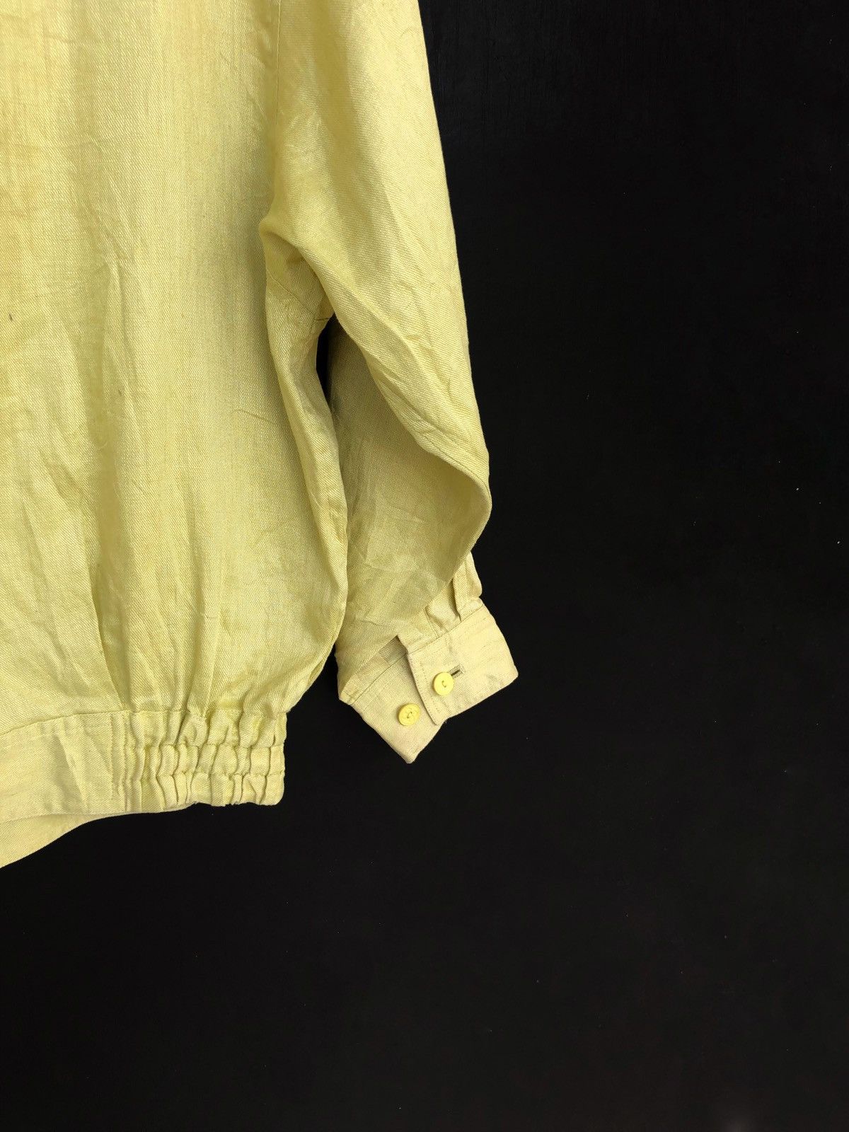 Balenciaga Classic Balenciaga Lime Green Linen Oversized Bomber Jacket Size US L / EU 52-54 / 3 - 7 Thumbnail