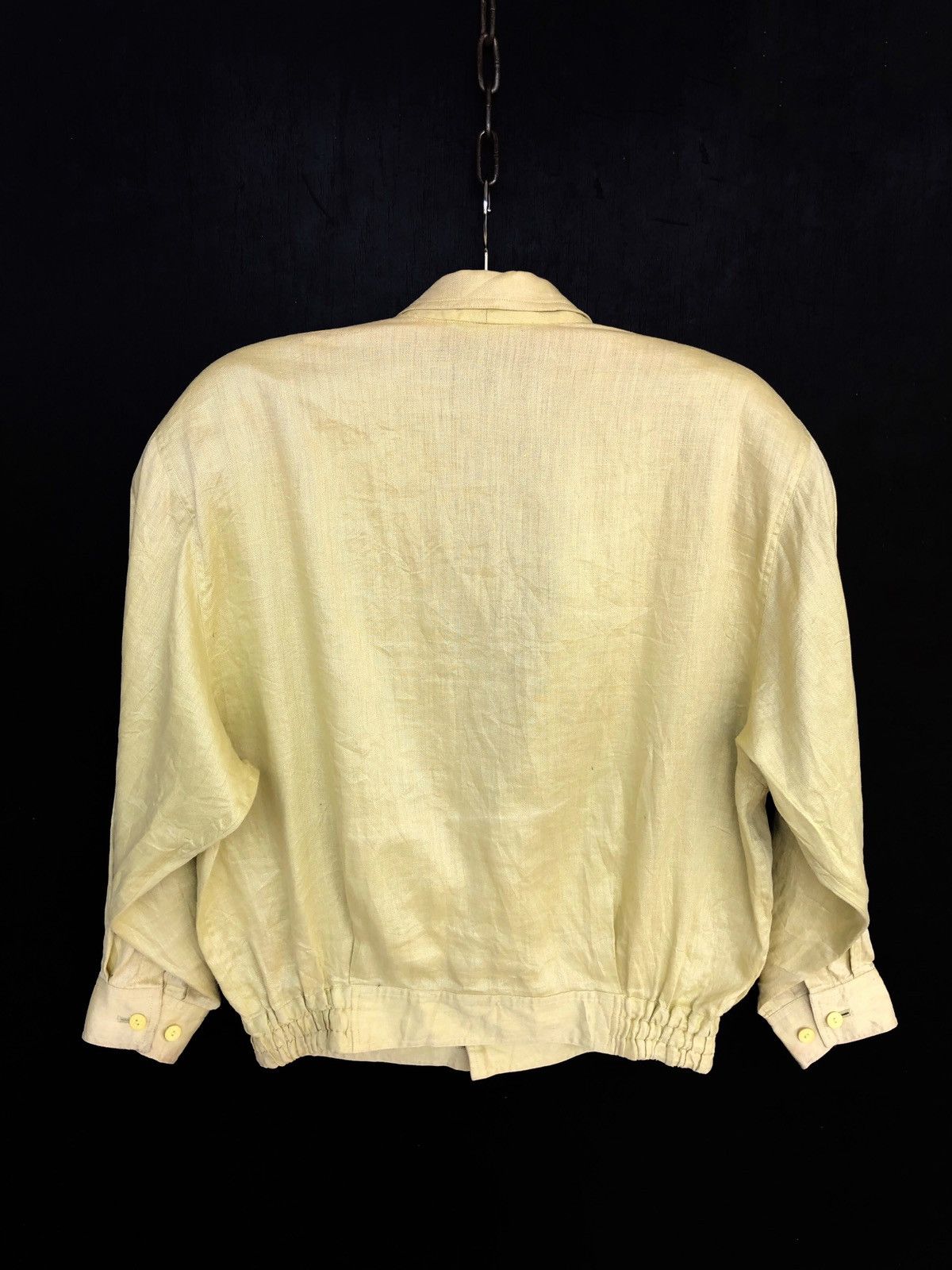 Balenciaga Classic Balenciaga Lime Green Linen Oversized Bomber Jacket Size US L / EU 52-54 / 3 - 6 Thumbnail