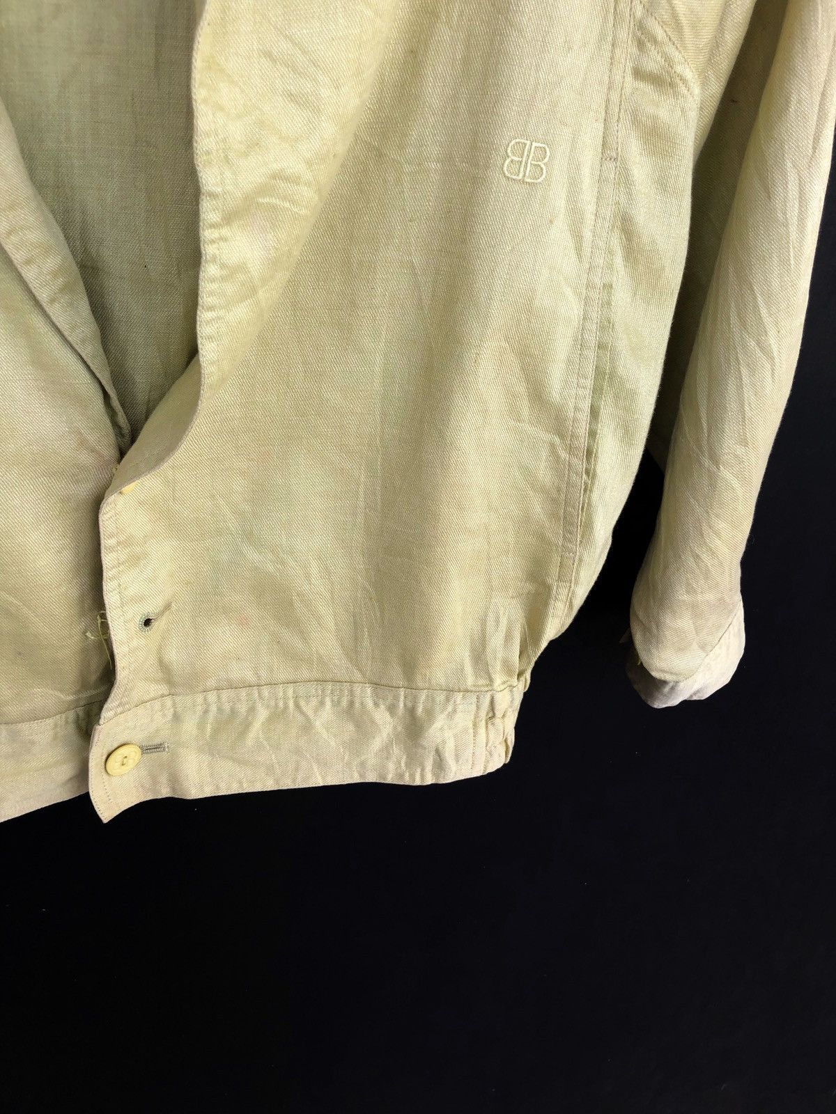 Balenciaga Classic Balenciaga Lime Green Linen Oversized Bomber Jacket Size US L / EU 52-54 / 3 - 5 Thumbnail