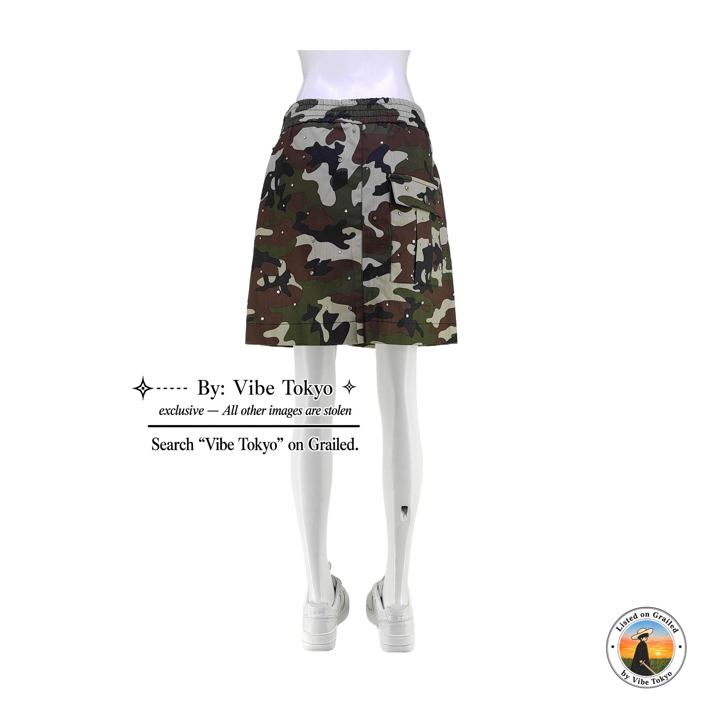 Miu Miu Miu Miu Camouflage Crystal Embellished Mini Skirt XS Size 24" / US 00 / IT 34 - 2 Thumbnail
