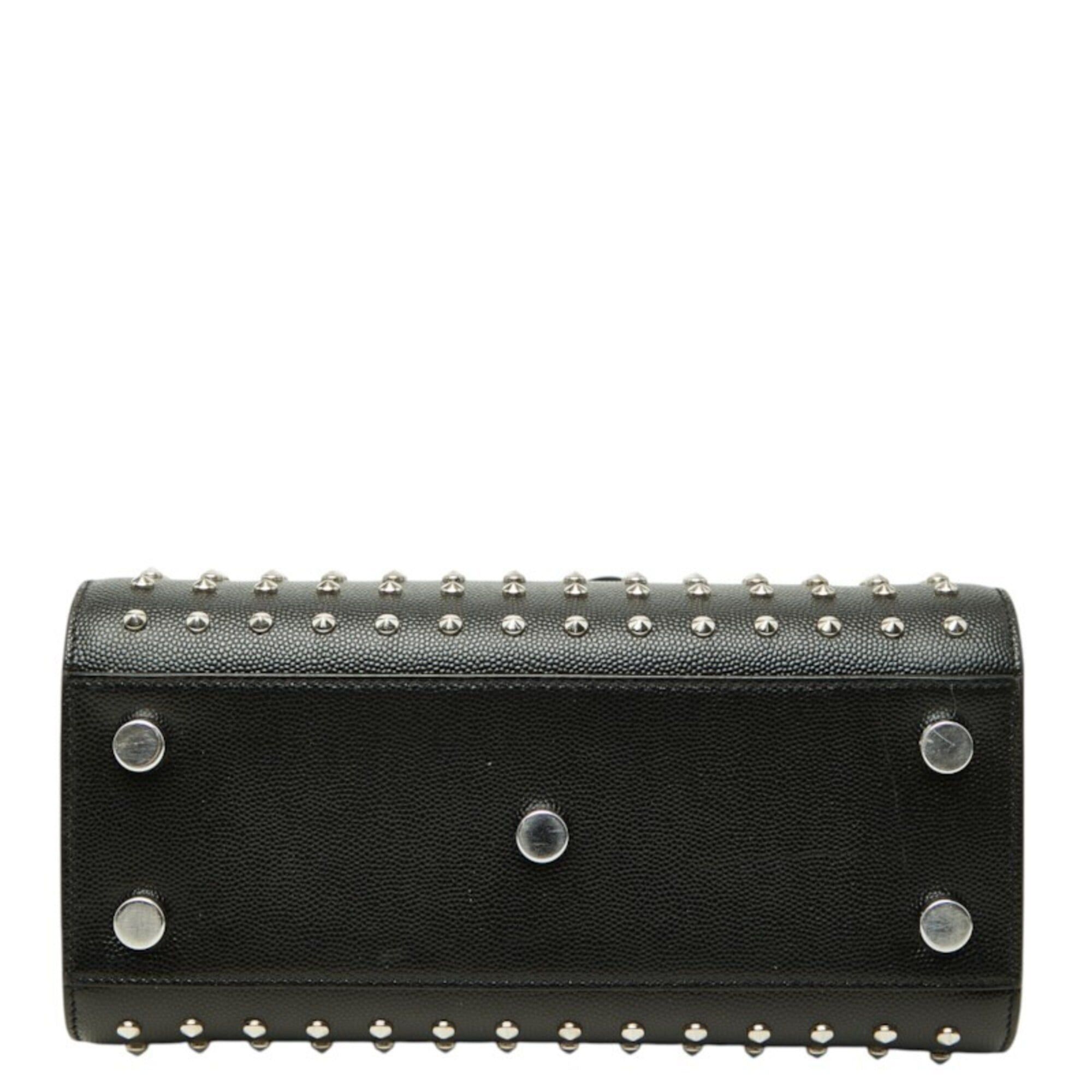 Saint Laurent Paris Saint Laurent Sac de Jour Nano Studded Handbag/Shoulder Bag, 2-Way, Black Leather, Women's. Size ONE SIZE - 3 Thumbnail