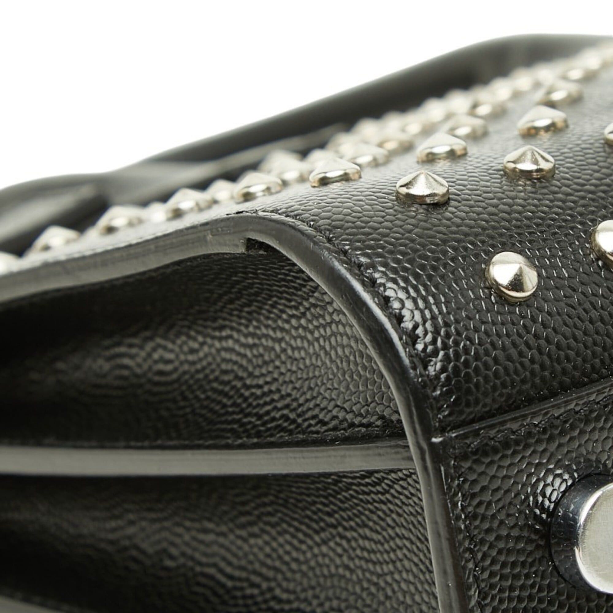 Saint Laurent Paris Saint Laurent Sac de Jour Nano Studded Handbag/Shoulder Bag, 2-Way, Black Leather, Women's. Size ONE SIZE - 7 Thumbnail
