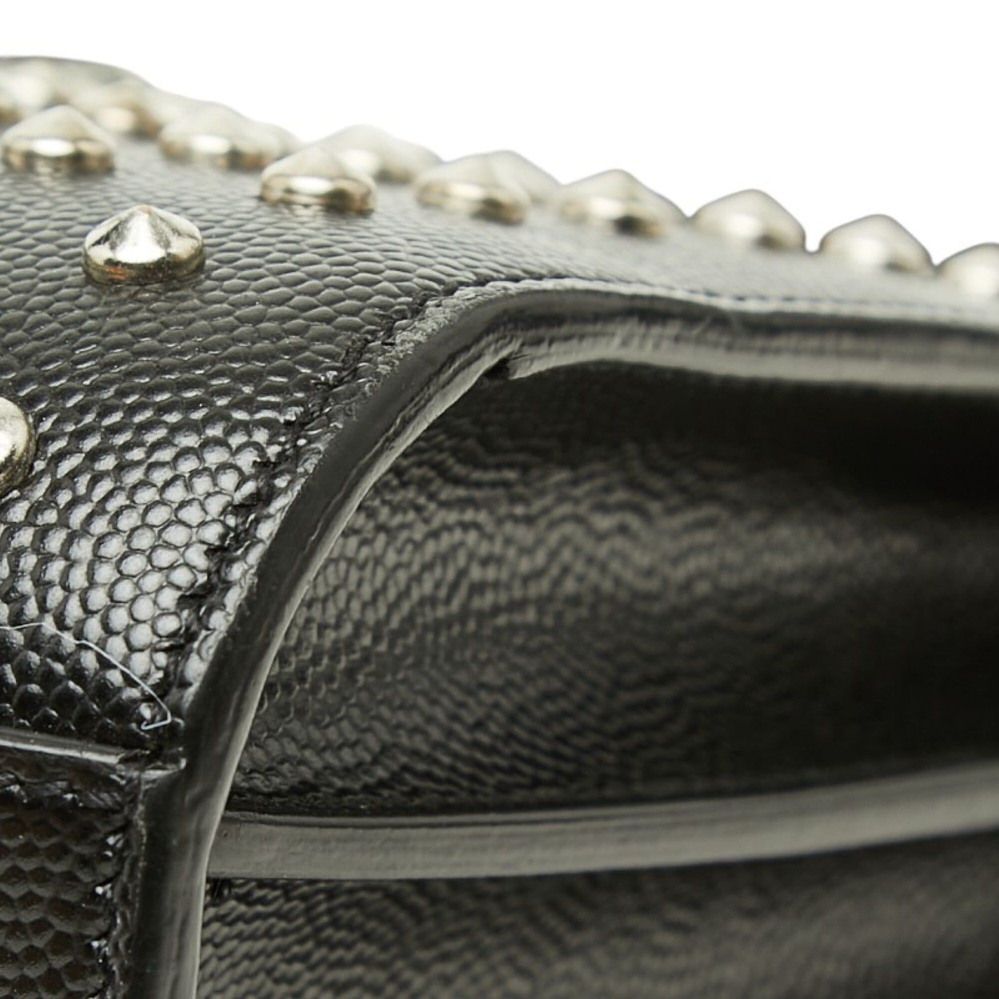 Saint Laurent Paris Saint Laurent Sac de Jour Nano Studded Handbag/Shoulder Bag, 2-Way, Black Leather, Women's. Size ONE SIZE - 4 Thumbnail