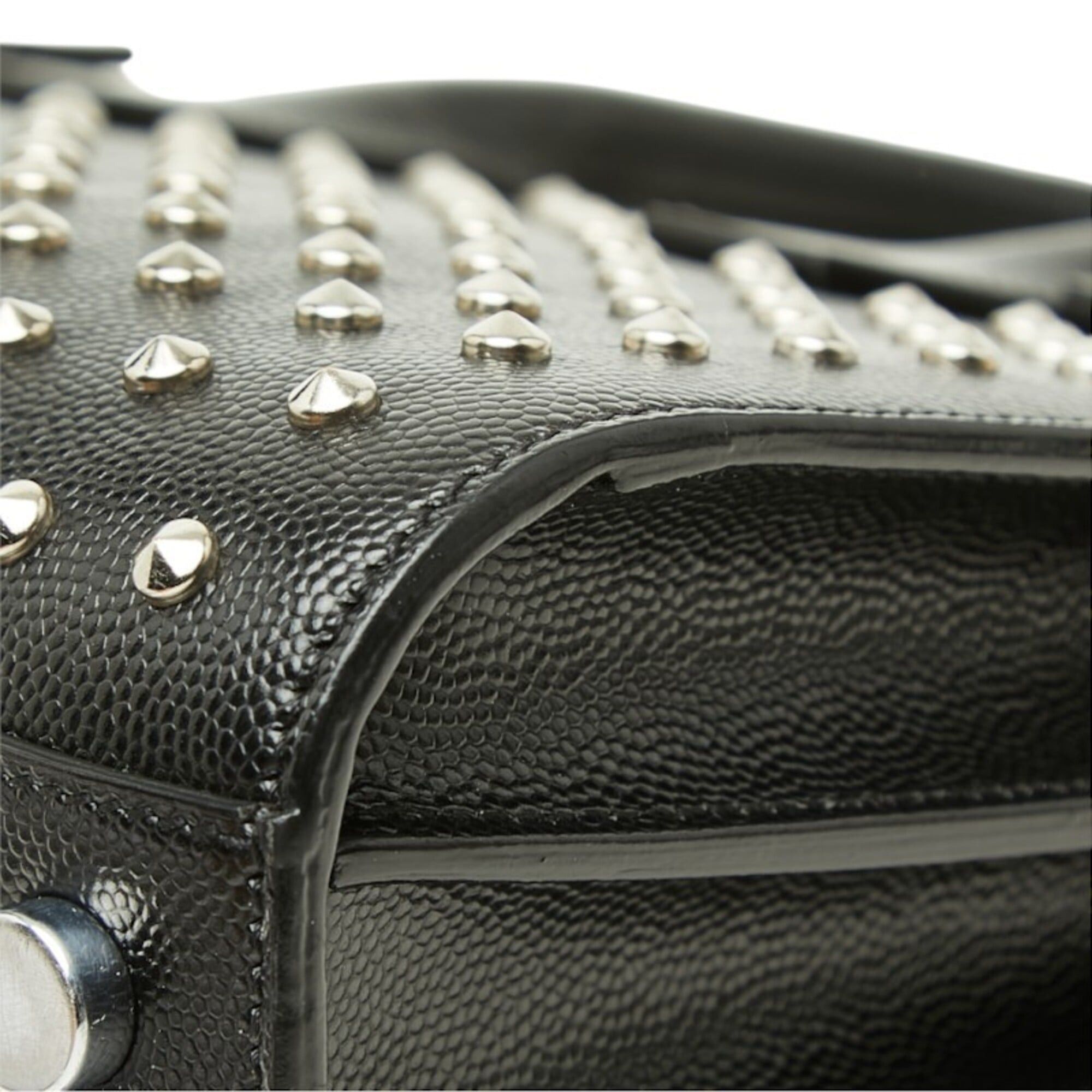 Saint Laurent Paris Saint Laurent Sac de Jour Nano Studded Handbag/Shoulder Bag, 2-Way, Black Leather, Women's. Size ONE SIZE - 6 Thumbnail