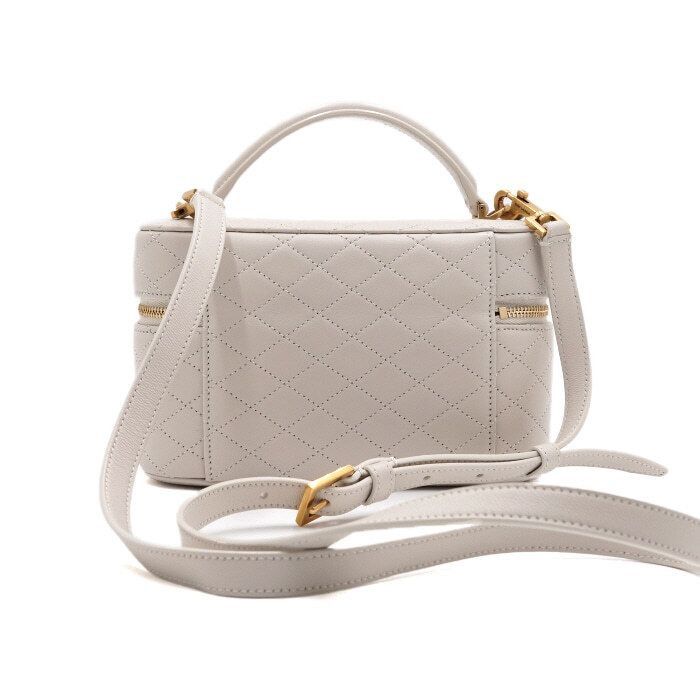 Yves Saint Laurent White Lambskin Monogram GABY Vanity Top Handle Tote Bag and Size ONE SIZE - 4 Thumbnail