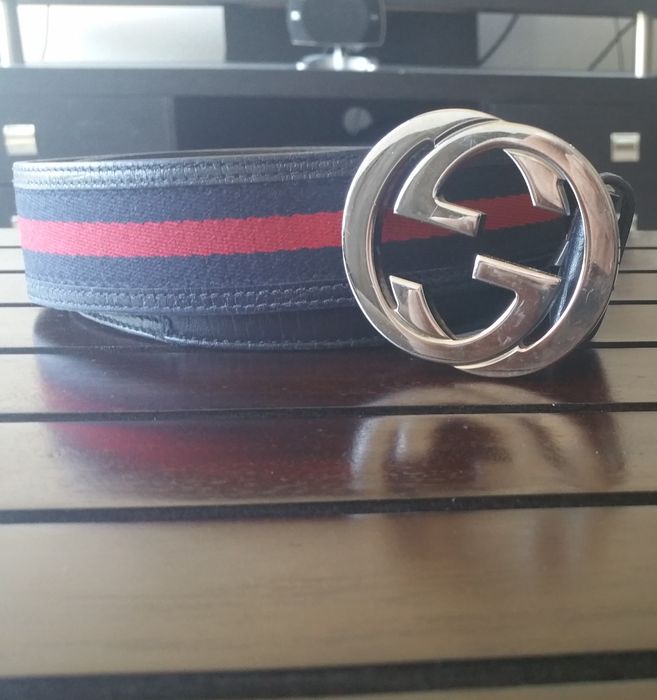 Gucci Blue/Red Signature Web Belt Size 36 - 1 Preview