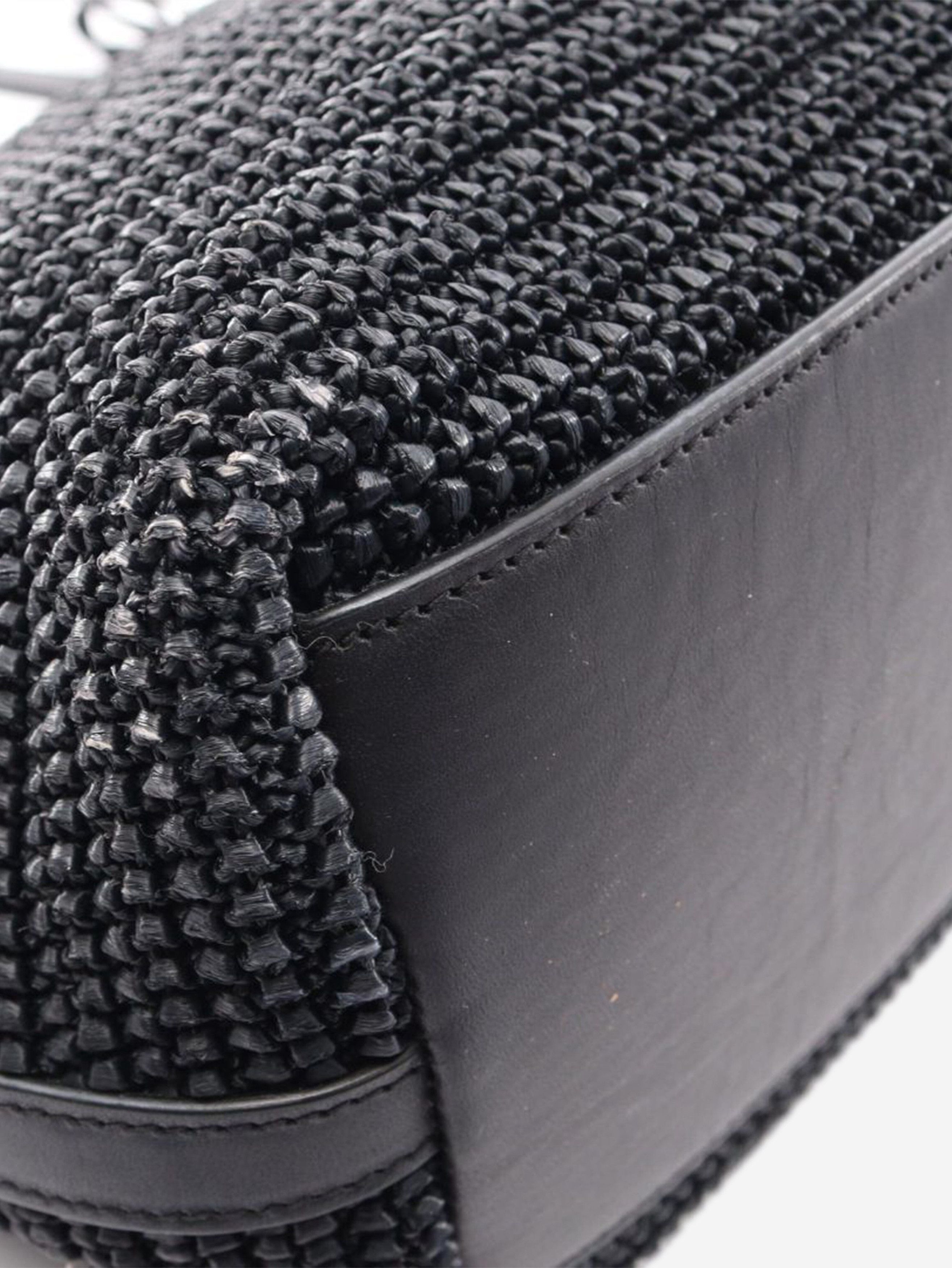 Saint Laurent Paris Black Shopping raffia & leather tote bag Size ONE SIZE - 8 Thumbnail