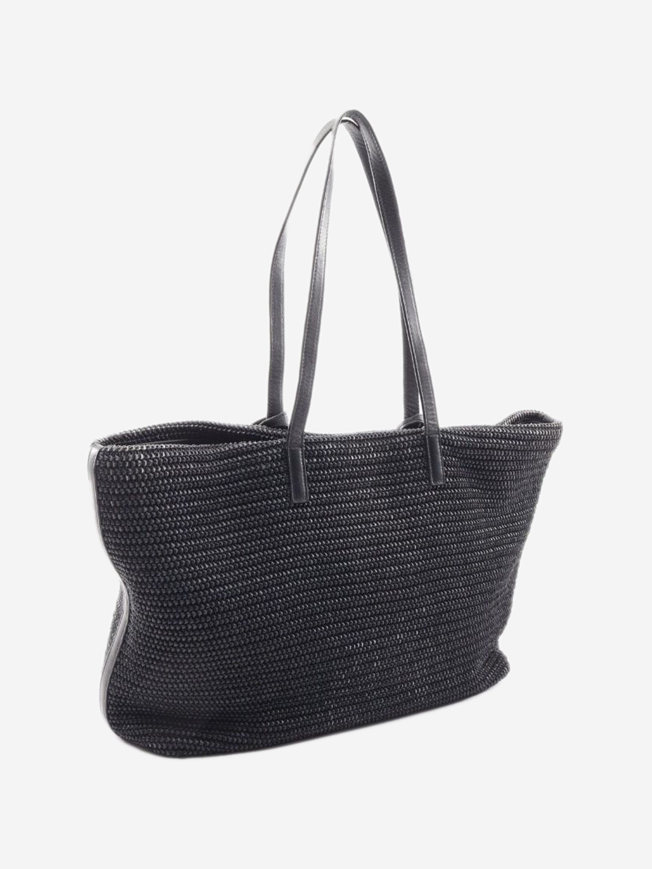 Saint Laurent Paris Black Shopping raffia & leather tote bag Size ONE SIZE - 2 Thumbnail