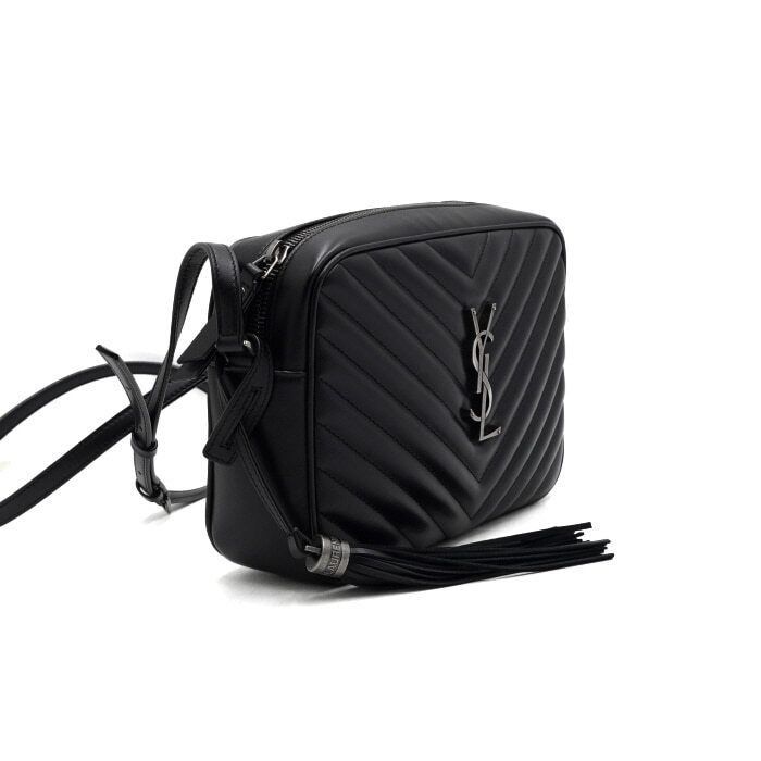 Yves Saint Laurent Black Leather Quilted Monogram Logo Camera Shoulder Bag Size ONE SIZE - 3 Thumbnail