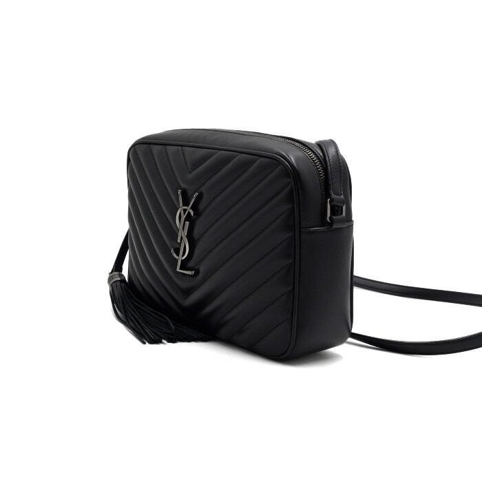 Yves Saint Laurent Black Leather Quilted Monogram Logo Camera Shoulder Bag Size ONE SIZE - 2 Thumbnail