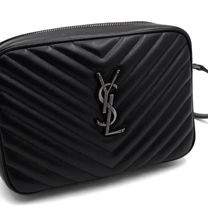 Yves Saint Laurent Black Leather Quilted Monogram Logo Camera Shoulder Bag Size ONE SIZE - 8 Thumbnail