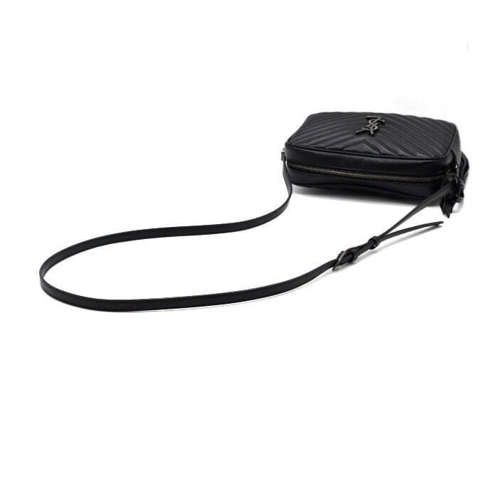 Yves Saint Laurent Black Leather Quilted Monogram Logo Camera Shoulder Bag Size ONE SIZE - 11 Thumbnail