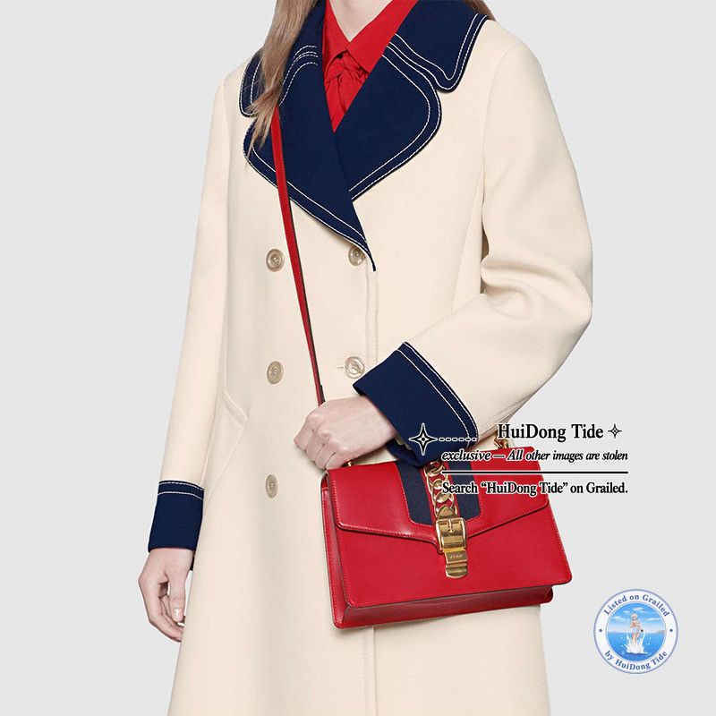 Gucci Gucci Sylvie Red Leather Shoulder Bag Size ONE SIZE - 10 Thumbnail