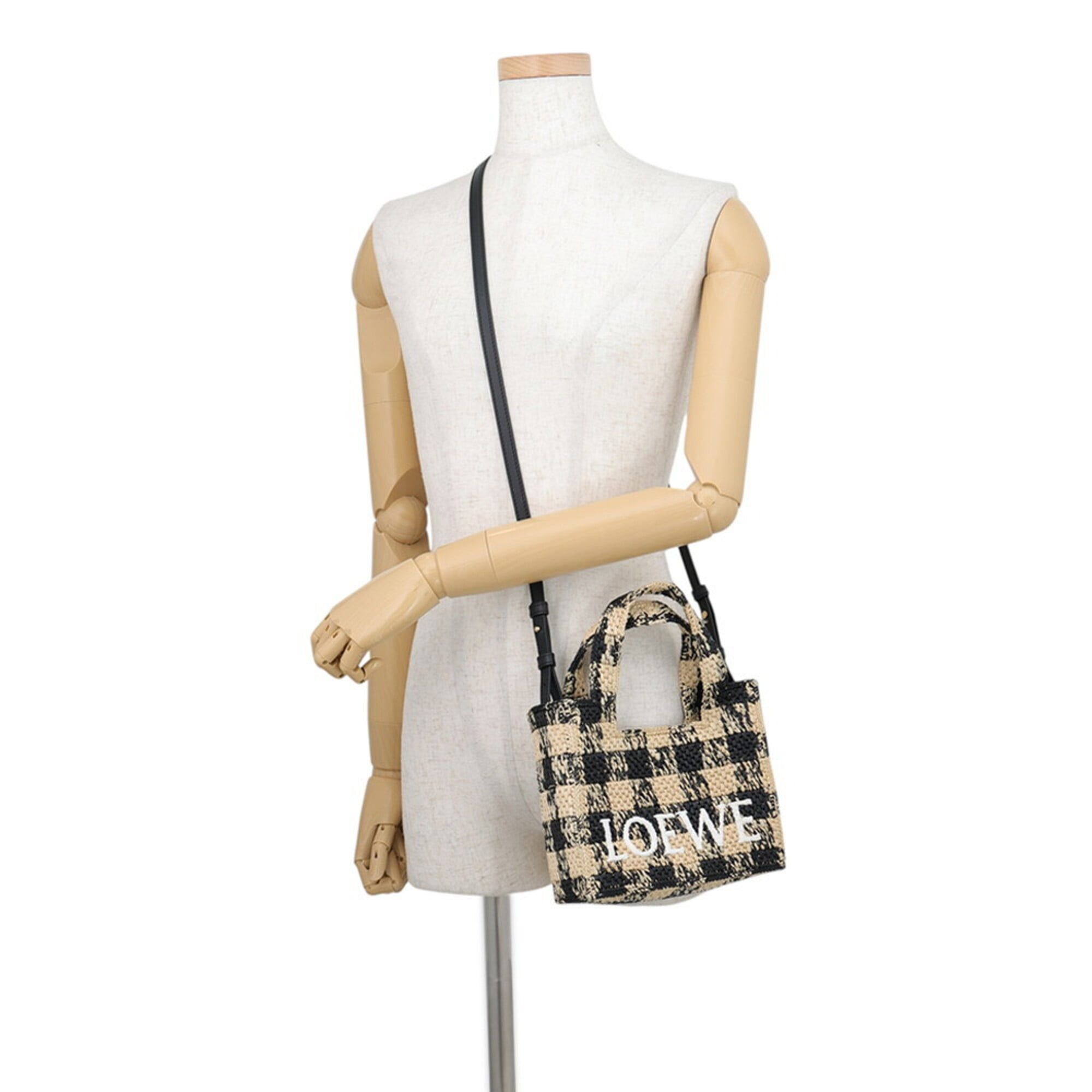 Loewe Loewe Font Tote Mini Raffia Handbag ALF1V46X10 LOEWE 2-way Shoulder Bag Black Women's Size ONE SIZE - 5 Thumbnail