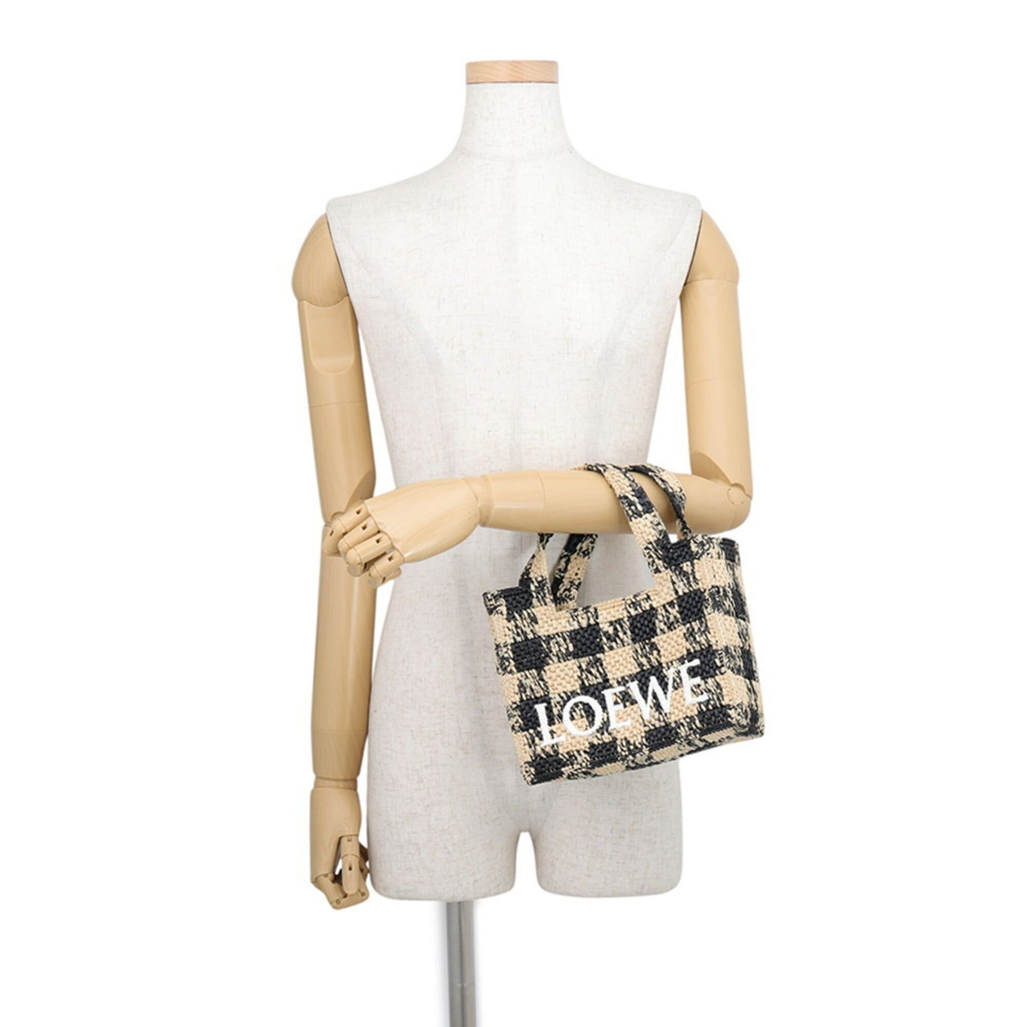 Loewe Loewe Font Tote Mini Raffia Handbag ALF1V46X10 LOEWE 2-way Shoulder Bag Black Women's Size ONE SIZE - 4 Thumbnail