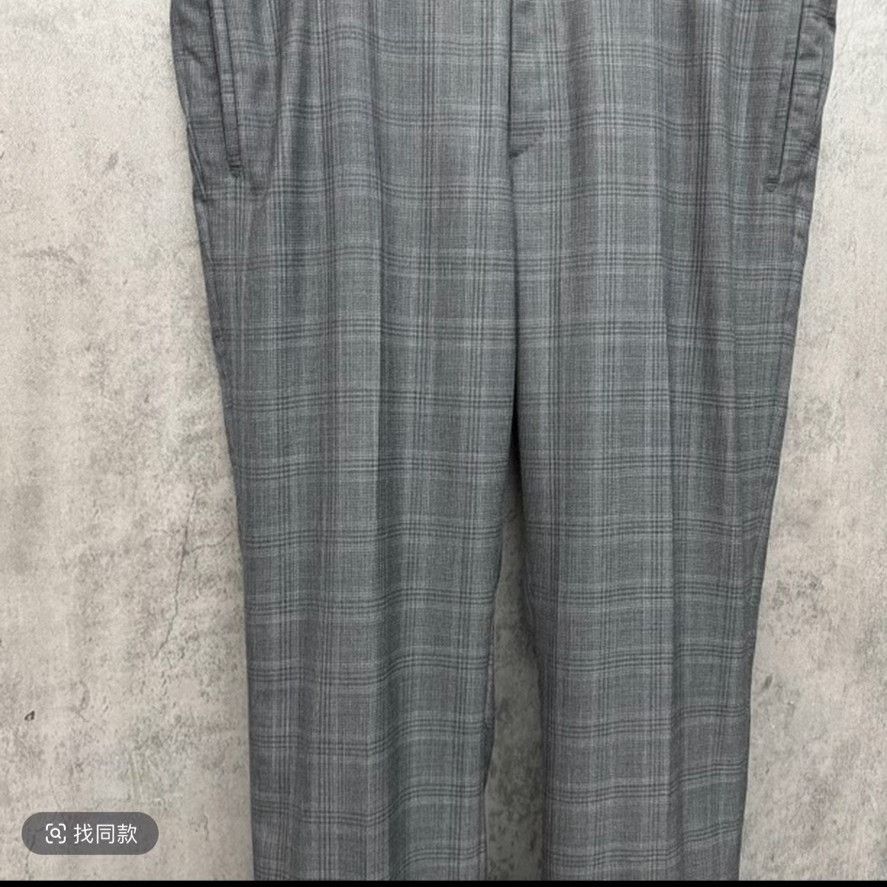 Prada Prada Gray Plaid Straight Casual Pants Size US 42 / EU 58 - 2 Thumbnail
