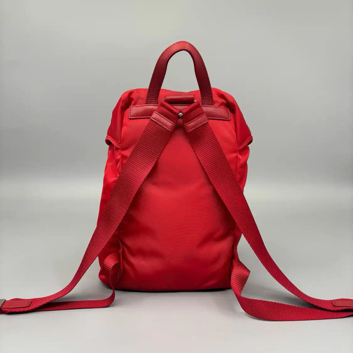 Prada PRADA red nylon logo backpack Size ONE SIZE - 2 Thumbnail