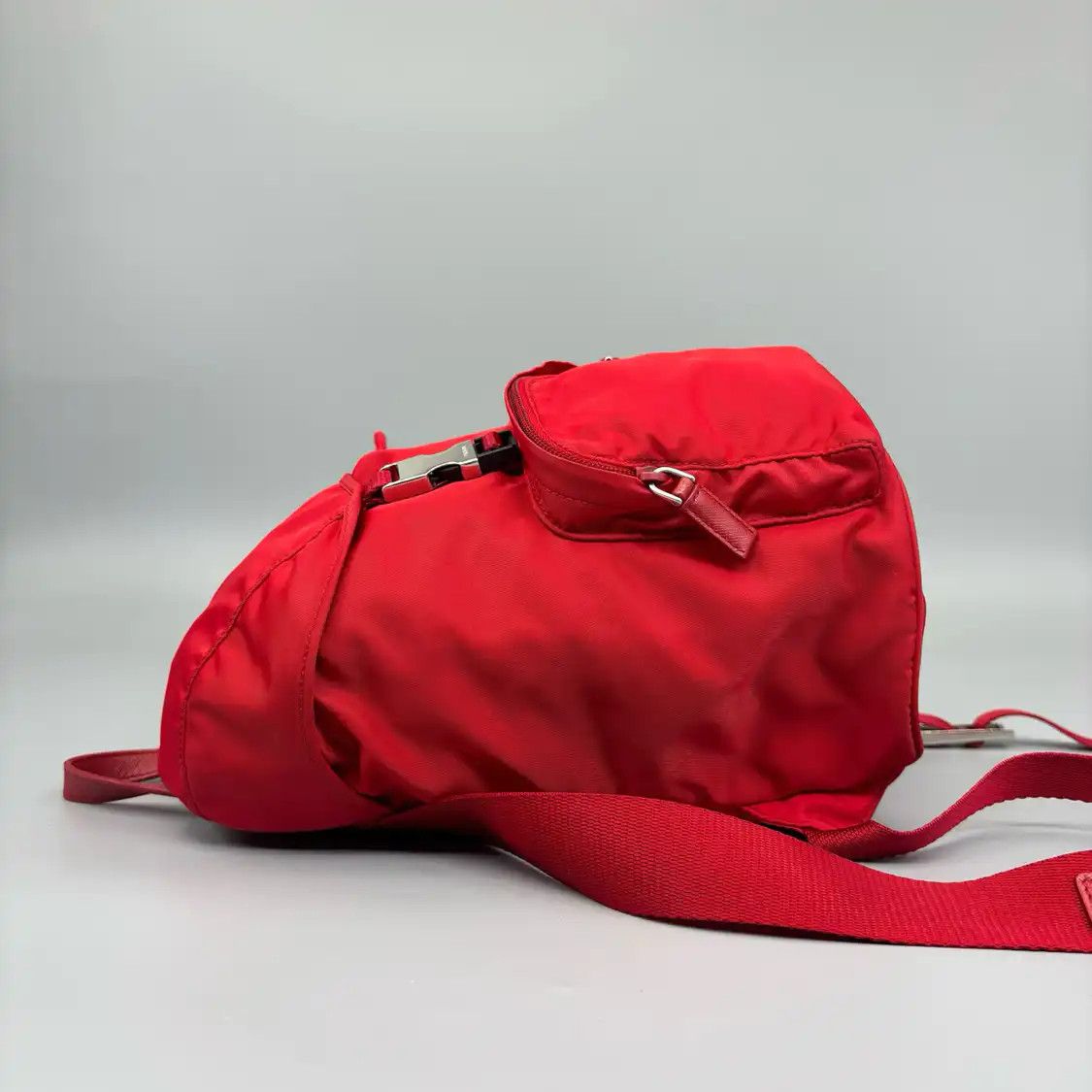 Prada PRADA red nylon logo backpack Size ONE SIZE - 4 Thumbnail
