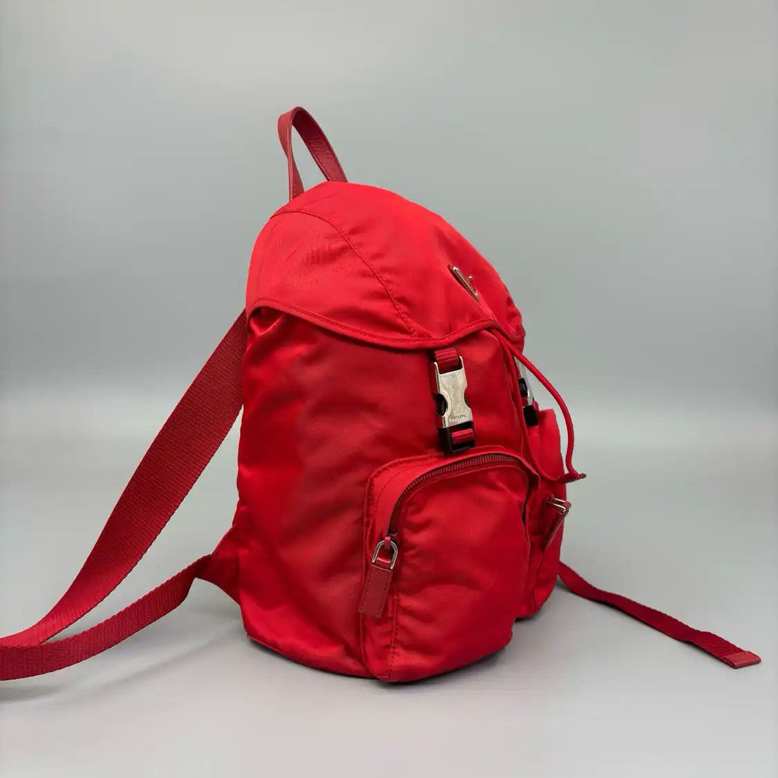 Prada PRADA red nylon logo backpack Size ONE SIZE - 6 Thumbnail