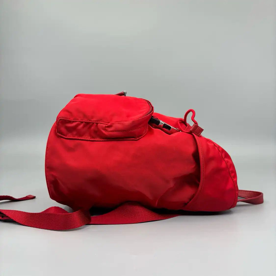 Prada PRADA red nylon logo backpack Size ONE SIZE - 5 Thumbnail