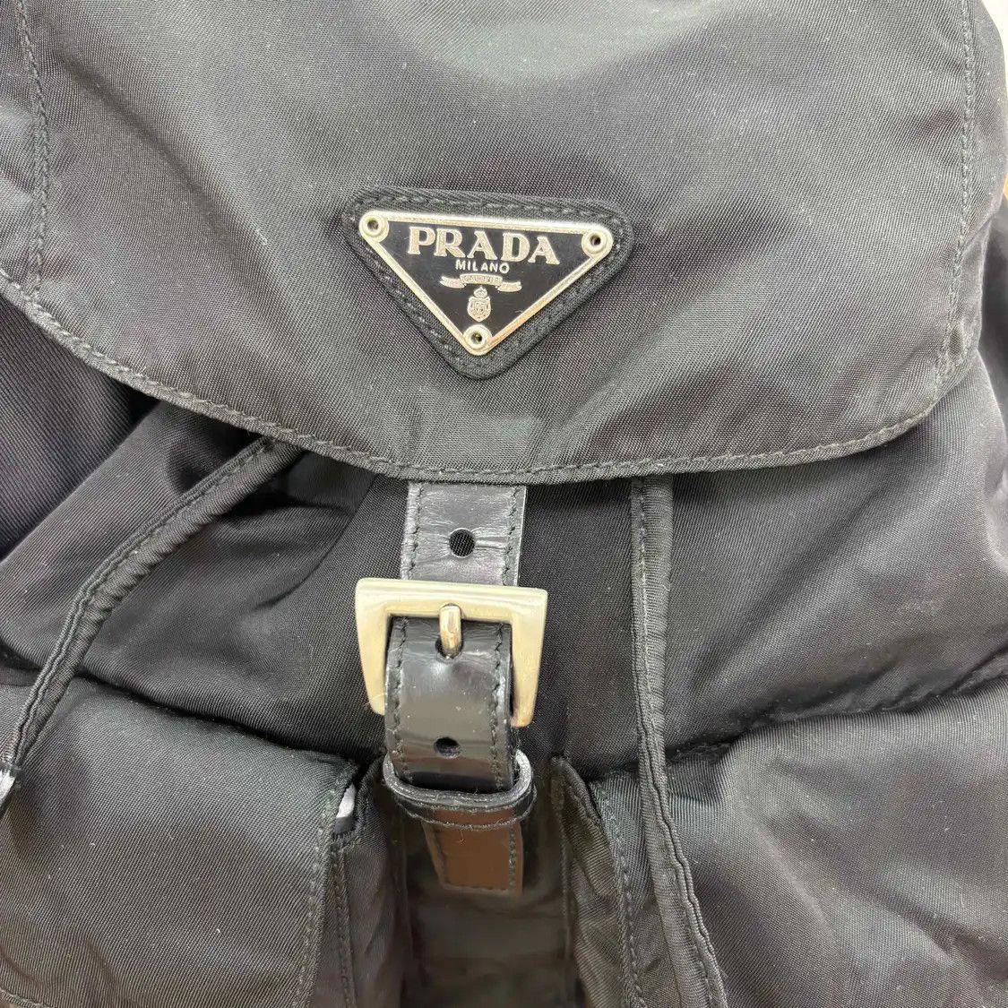 Prada PRADA black nylon logo backpack silver hardware Size ONE SIZE - 9 Thumbnail