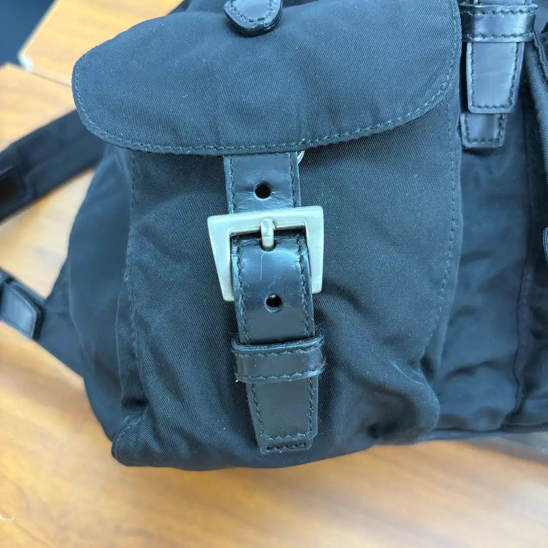 Prada PRADA black nylon logo backpack silver hardware Size ONE SIZE - 10 Thumbnail