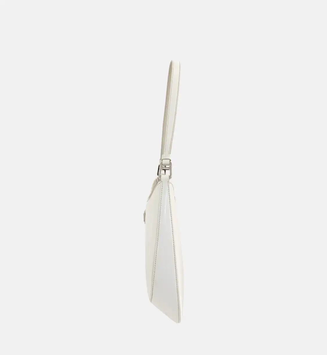 Prada PRADA Cleo white patent leather logo shoulder bag handbag silver hardware Size ONE SIZE - 2 Thumbnail
