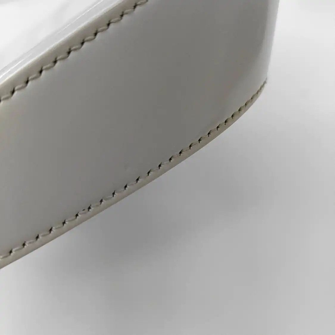 Prada PRADA Cleo white patent leather logo shoulder bag handbag silver hardware Size ONE SIZE - 8 Thumbnail