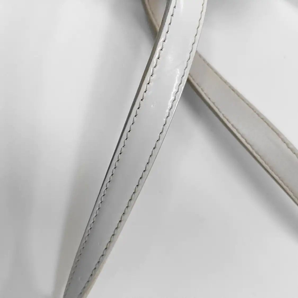 Prada PRADA Cleo white patent leather logo shoulder bag handbag silver hardware Size ONE SIZE - 11 Thumbnail