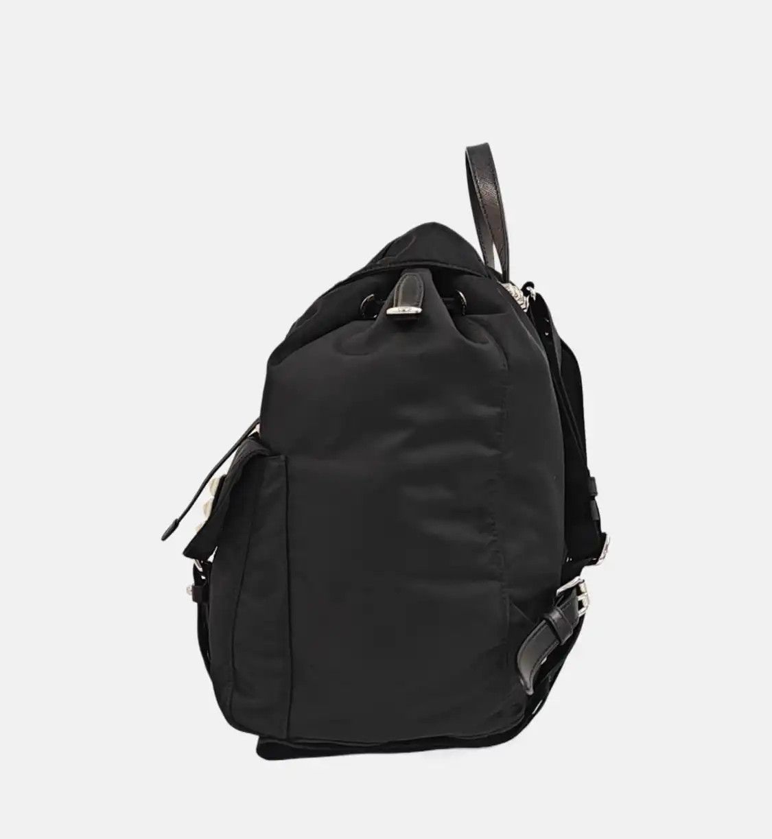 Prada PRADA black nylon stud backpack handbag silver hardware Size ONE SIZE - 3 Thumbnail