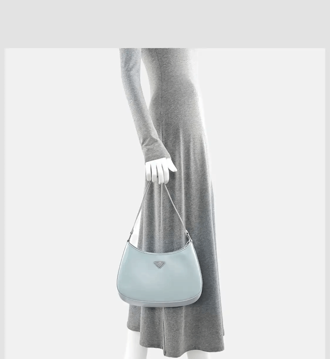 Prada PRADA Cleo light bluecowhide leather handbag silver hardware Size ONE SIZE - 2 Thumbnail