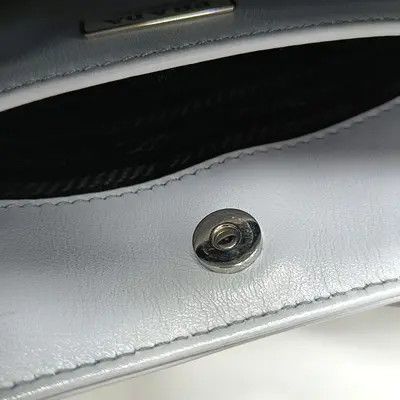 Prada PRADA Cleo light bluecowhide leather handbag silver hardware Size ONE SIZE - 11 Thumbnail