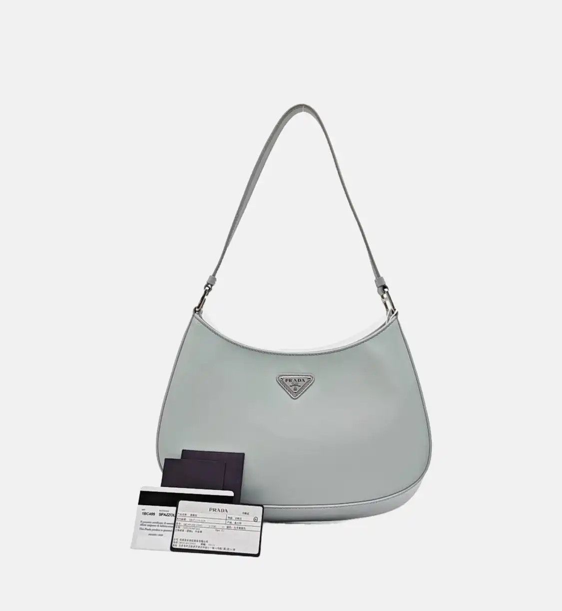Prada PRADA Cleo light bluecowhide leather handbag silver hardware Size ONE SIZE - 8 Thumbnail
