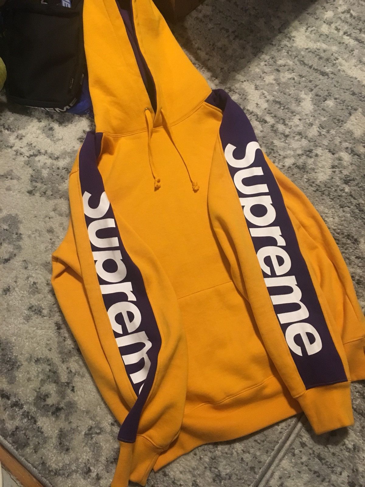 Supreme Supreme Sideline Hoodie Gold Hooded Sweatshirt Yellow