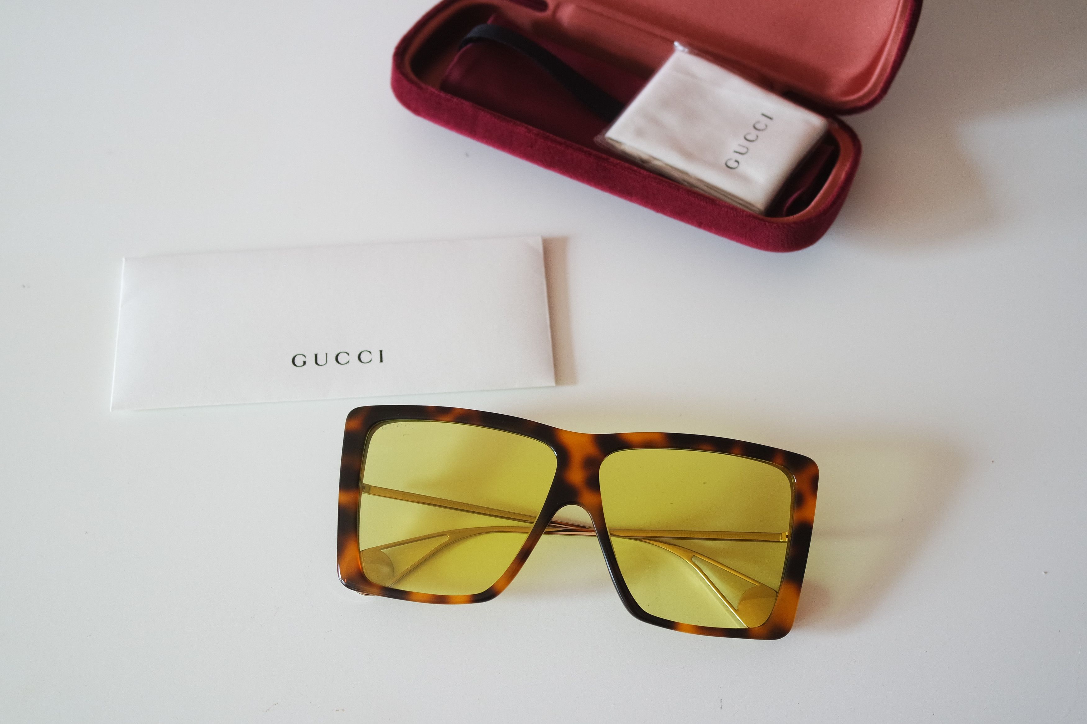 NEW Gucci GG0434S Havana Brown Yellow Lens Sunglasses GUCCI NEW GUCCI GG0434S 003 UNISEX SUNGLASSES GUCCI  main image 3