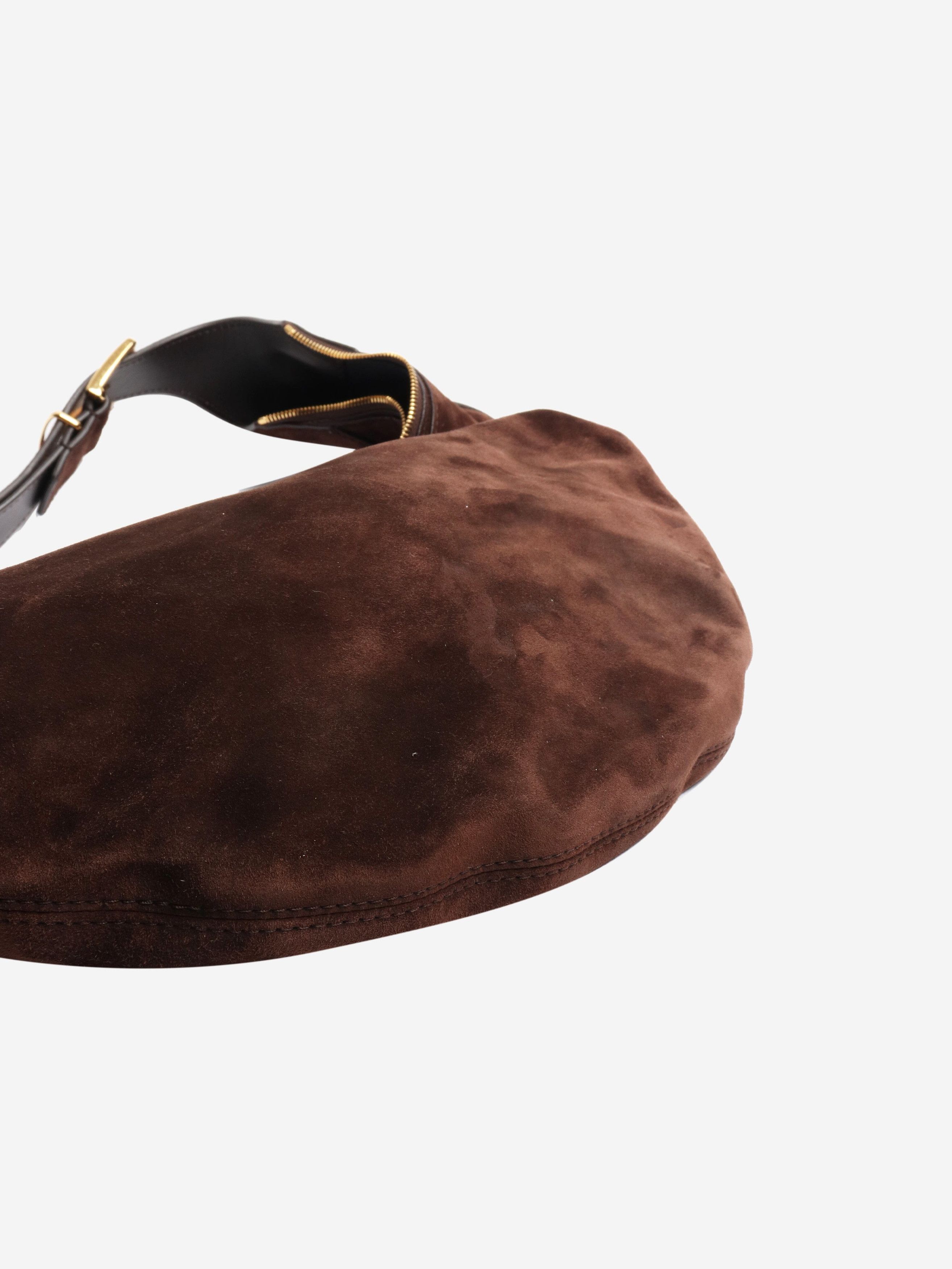 KHAITE Brown suede shoulder bag Size ONE SIZE - 6 Thumbnail