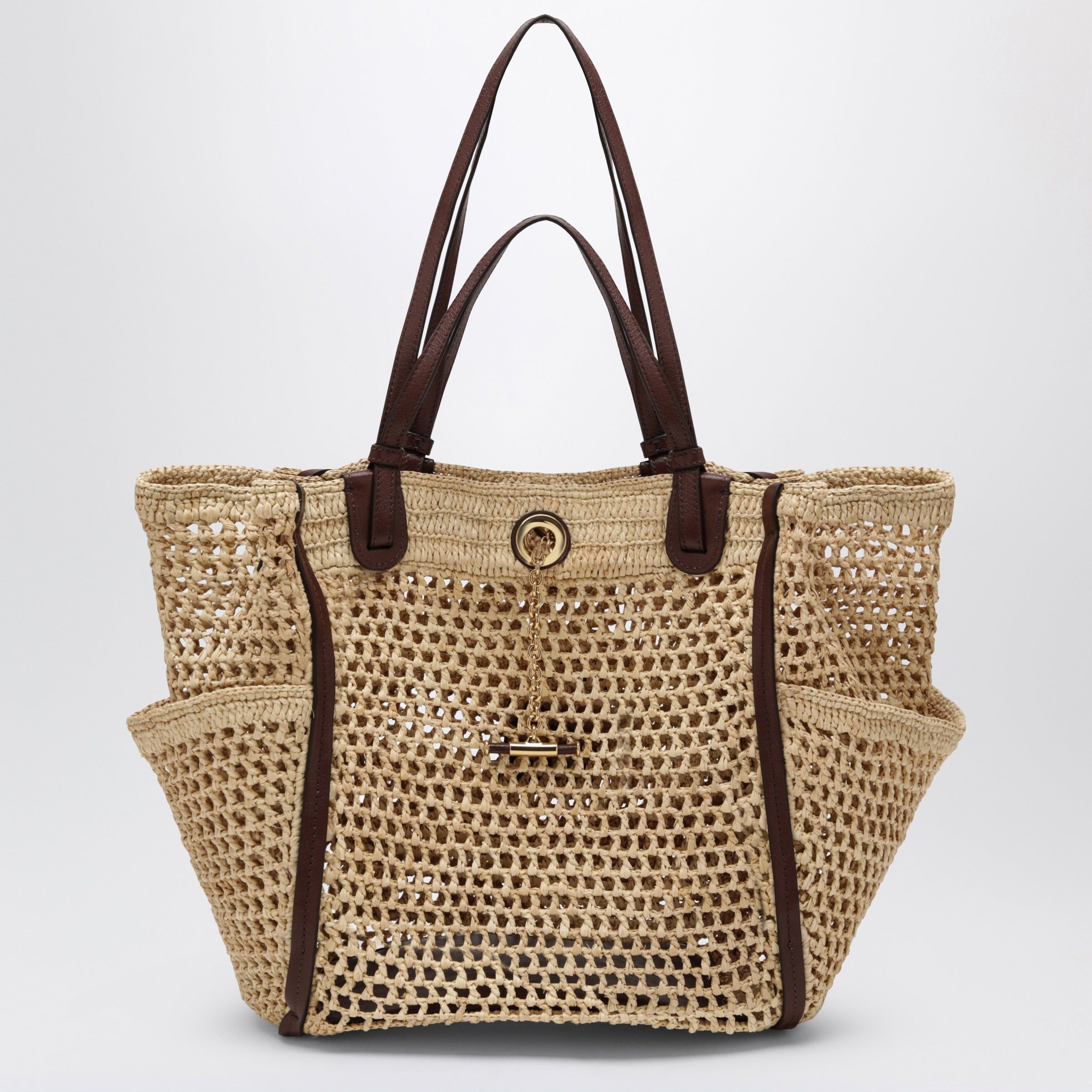 Chloe Chloe Sand/ Brown Iconic Raffia And Leather Bag Size ONE SIZE - 2 Thumbnail