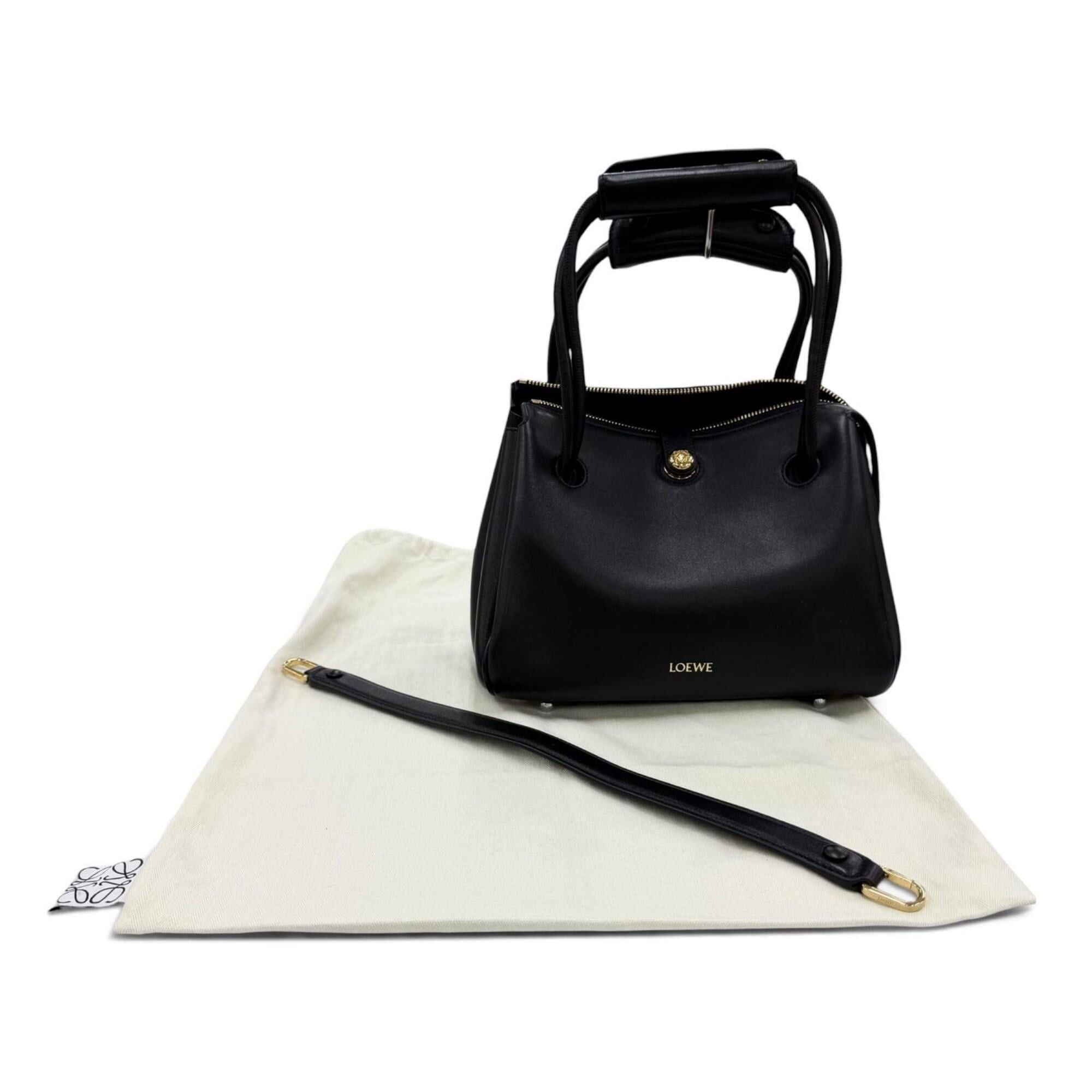 Loewe LOEWE AANBAB2X01 Madrid Bag Small Supple Leather 2-Way Handbag Black Made in Spain Women's with Dust Size ONE SIZE - 2 Thumbnail