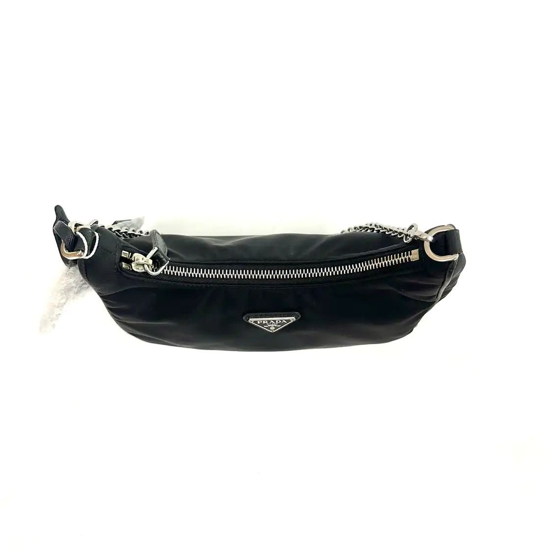 Prada PRADA Re-Edition 2005 black nylon logo crossbody bag silver hardware Size ONE SIZE - 8 Thumbnail