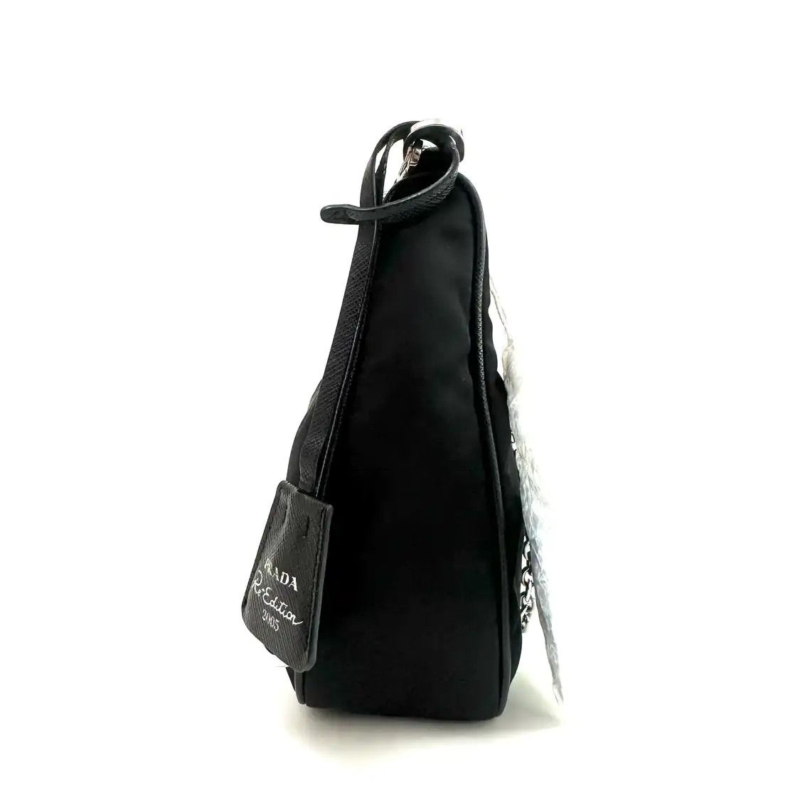 Prada PRADA Re-Edition 2005 black nylon logo crossbody bag silver hardware Size ONE SIZE - 3 Thumbnail