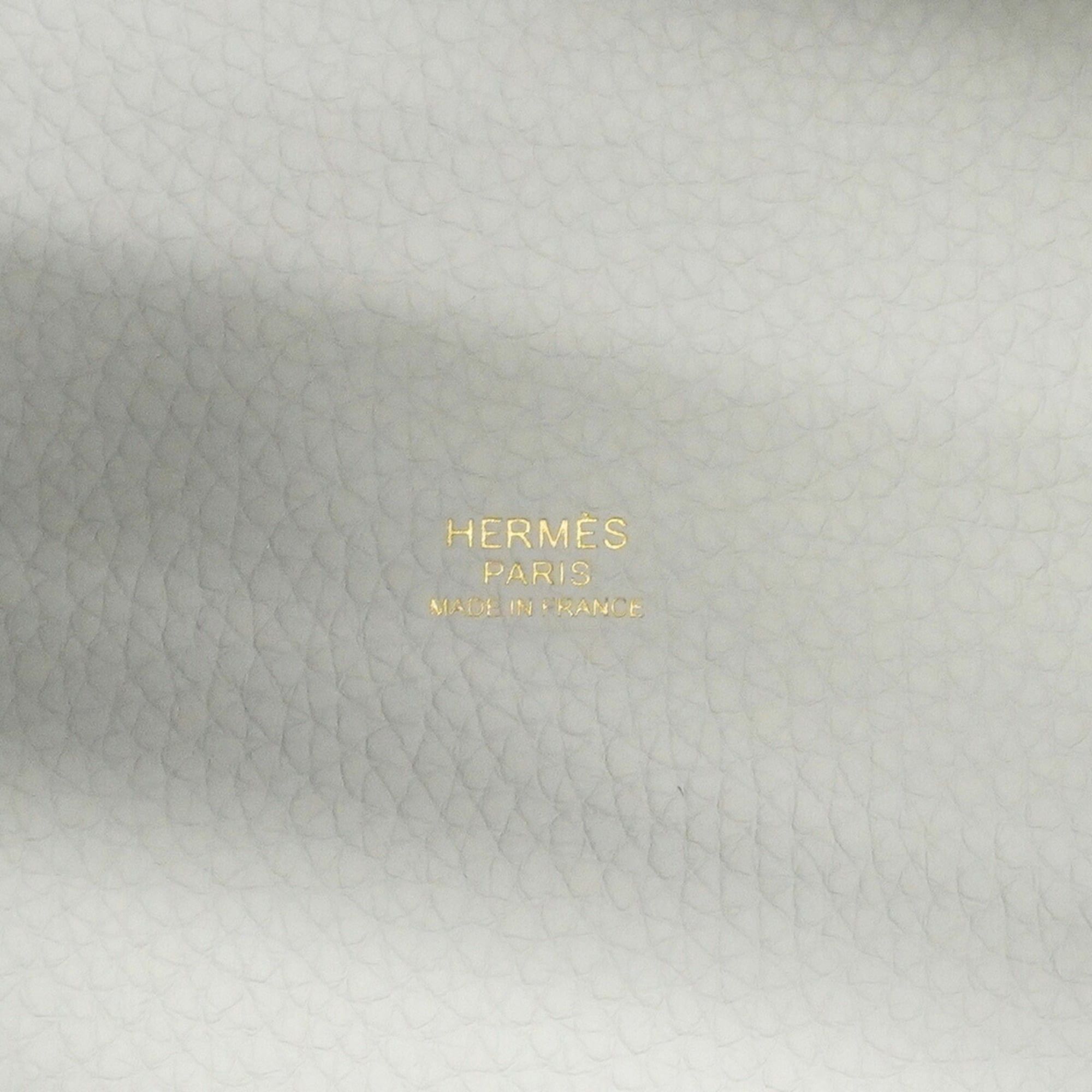 Hermes Hermes Picotin Lock MM handbag, Taurillon Clemence leather, pale blue, B stamp, women's. Size ONE SIZE - 5 Thumbnail